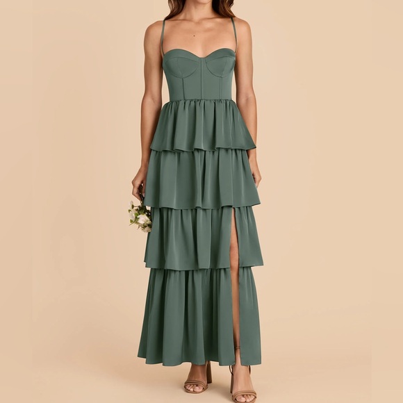 Birdy Grey Dresses & Skirts - Birdy Grey Sage Green Tiered Maxi Dress